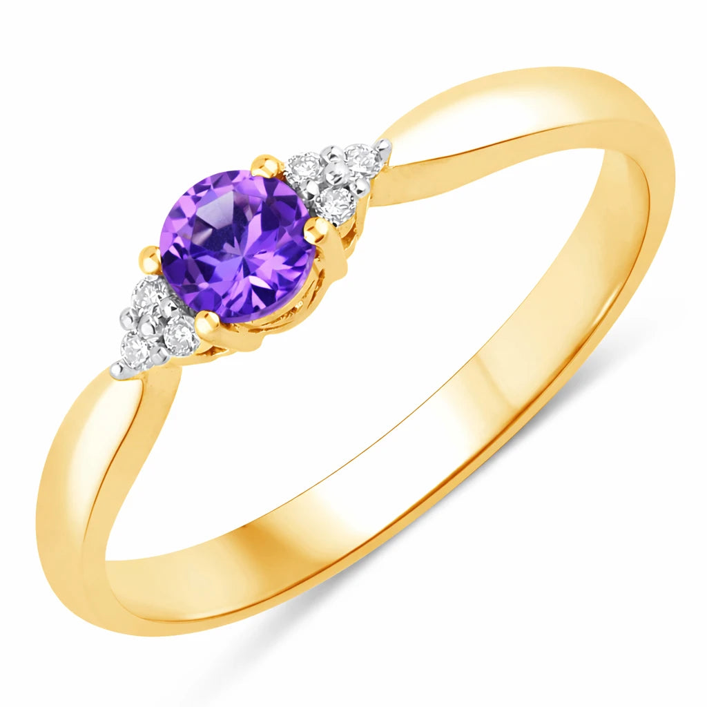 Round Cut Diamond Accent Ring