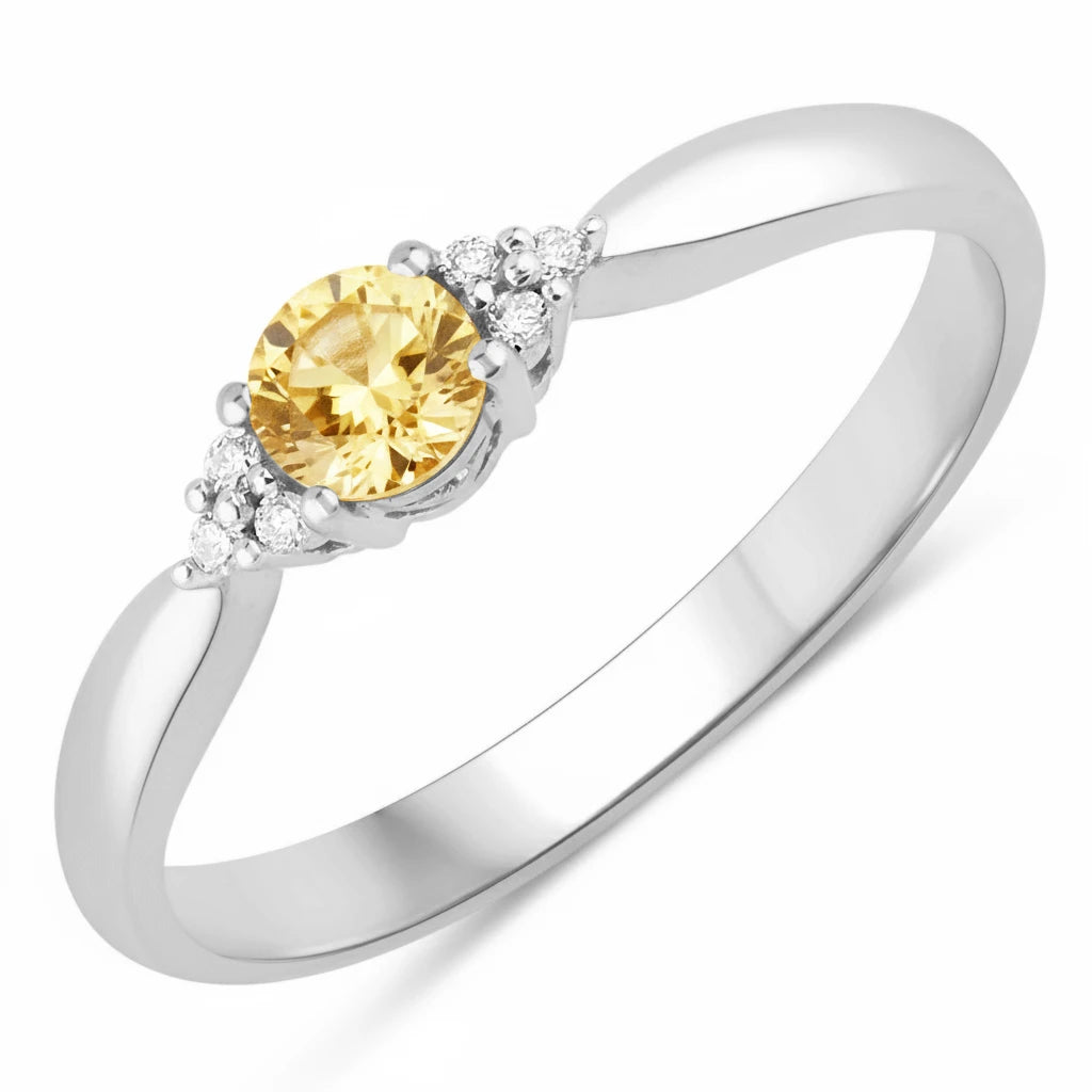 Round Cut Diamond Accent Ring