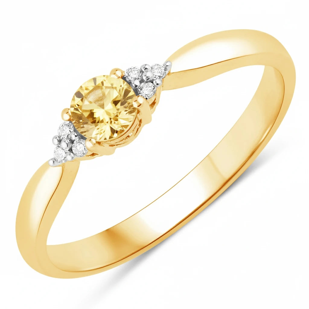 Round Cut Diamond Accent Ring