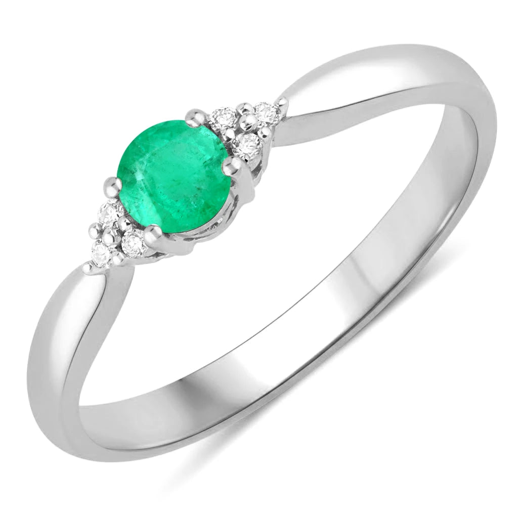 Round Cut Diamond Accent Ring