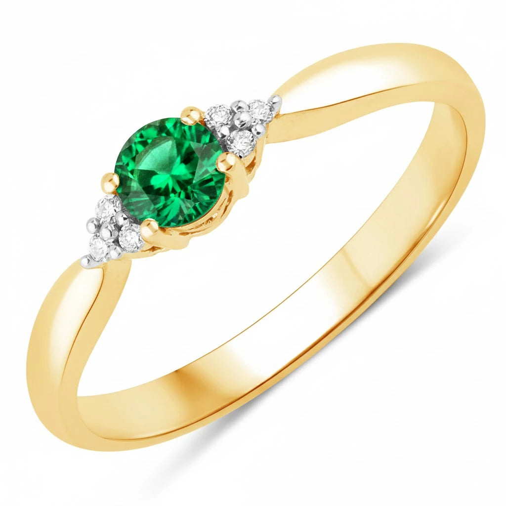 Round Cut Diamond Accent Ring