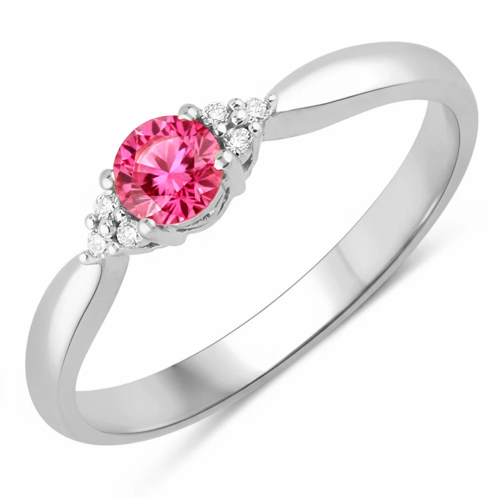 Round Cut Diamond Accent Ring
