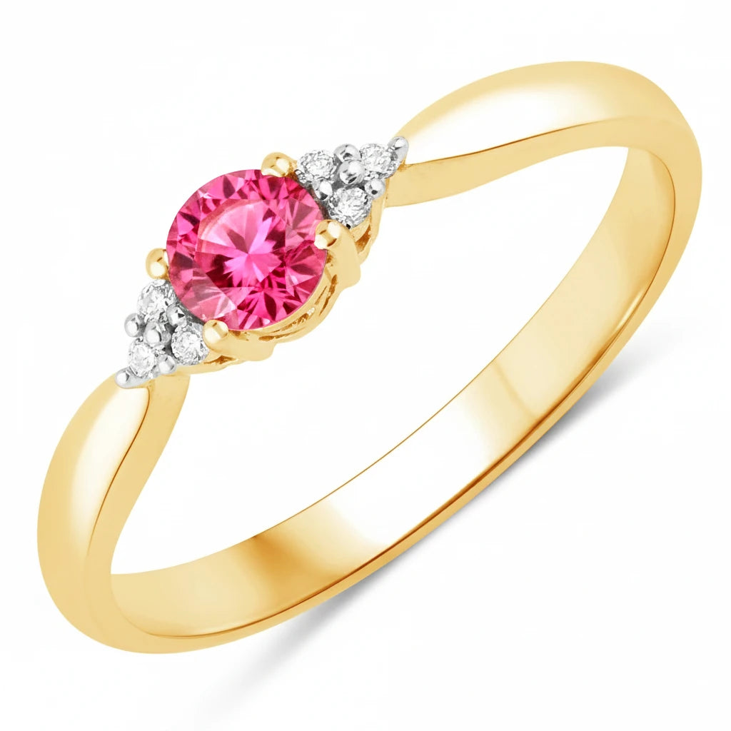 Round Cut Diamond Accent Ring