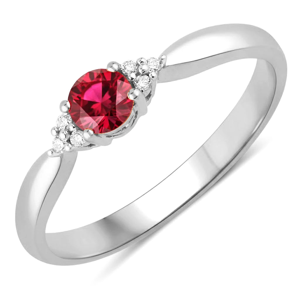 Round Cut Diamond Accent Ring