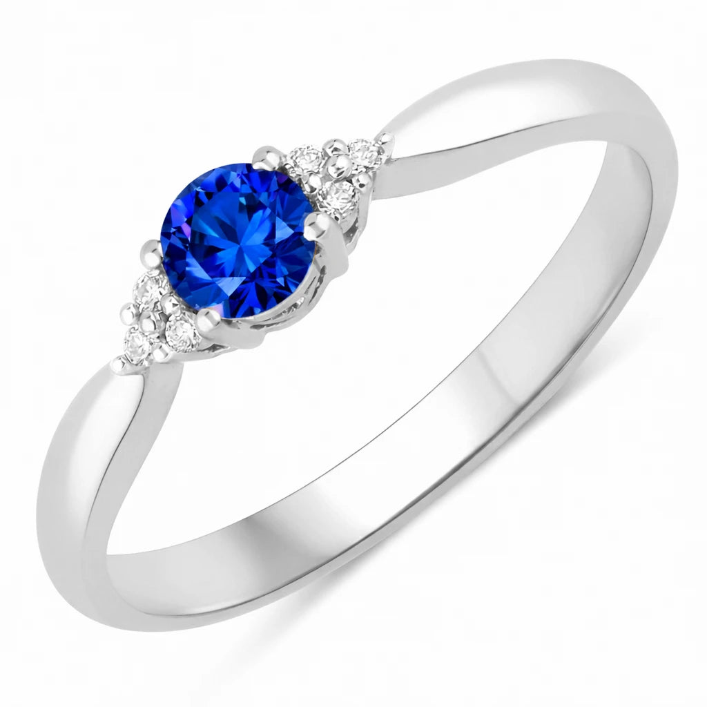 Round Cut Diamond Accent Ring