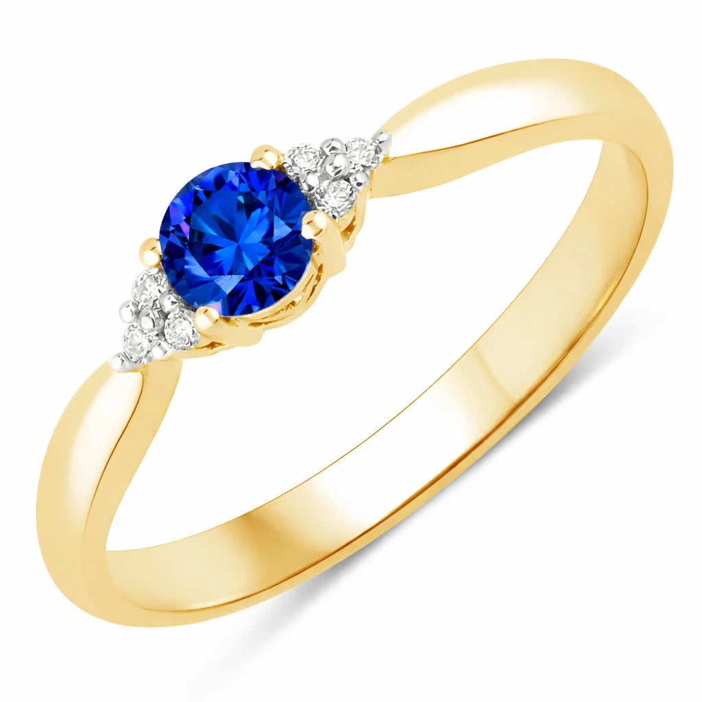Round Cut Diamond Accent Ring