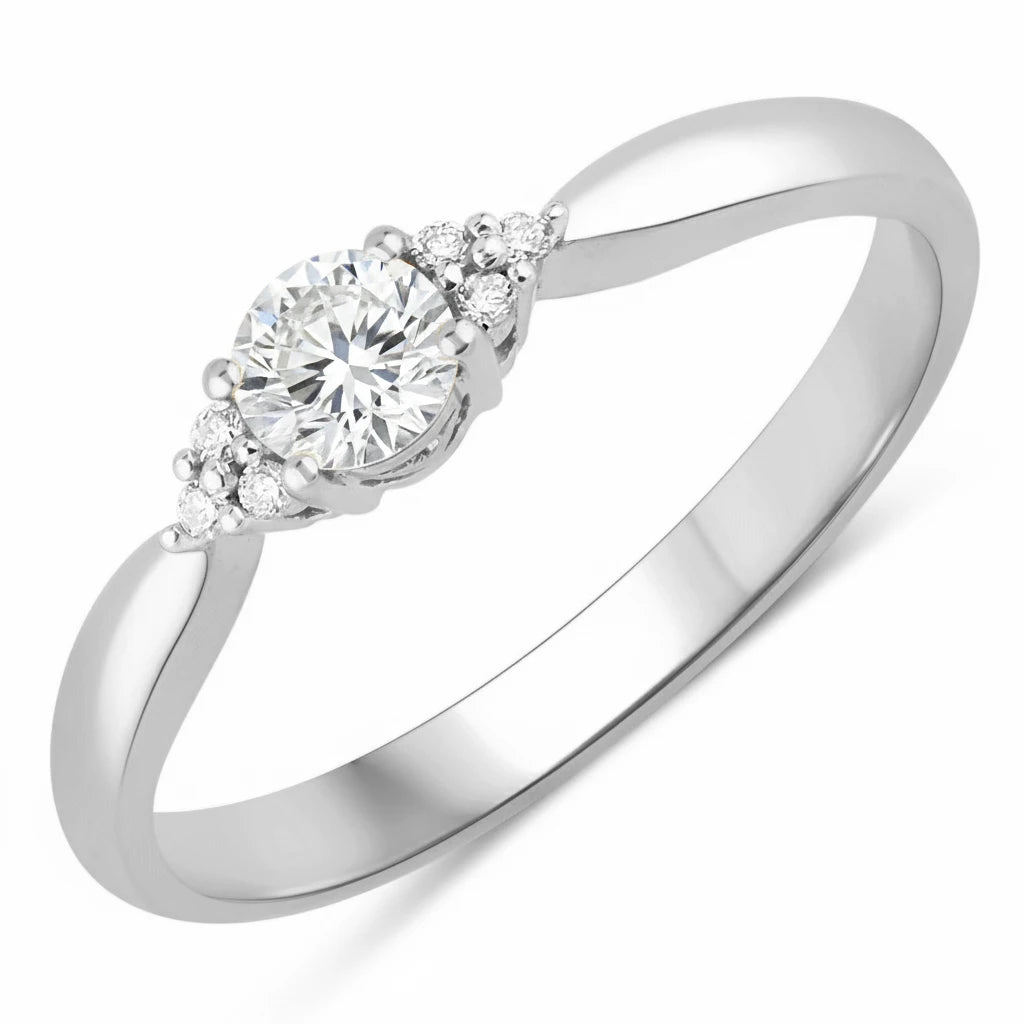 Round Cut Diamond Accent Ring