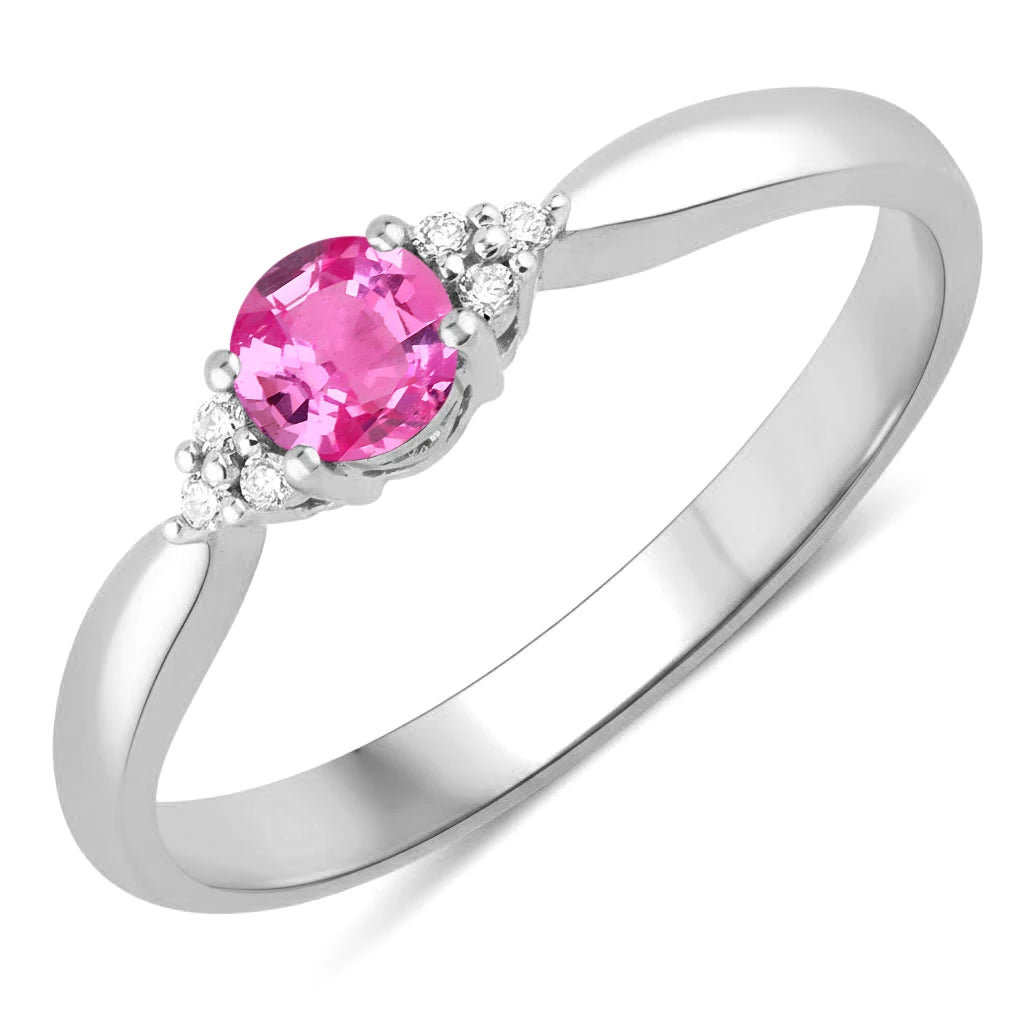 Round Cut Diamond Accent Ring
