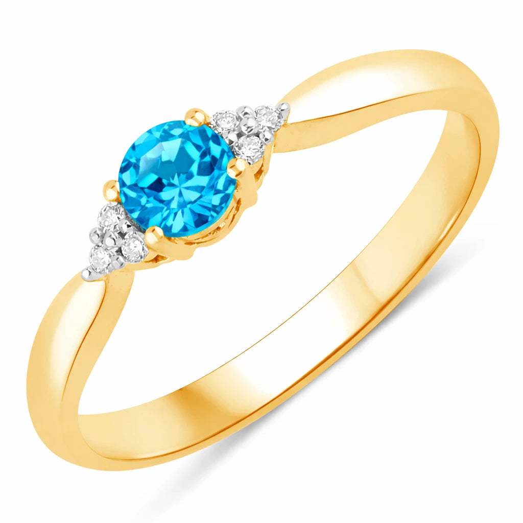 Round Cut Diamond Accent Ring