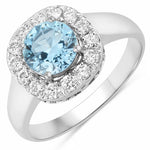 Framed Round Cut Diamond Accent Ring
