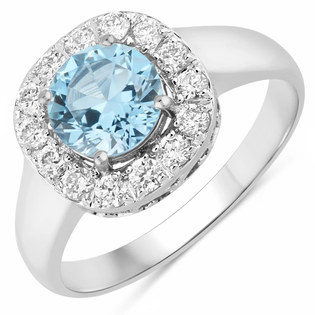 Framed Round Cut Diamond Accent Ring