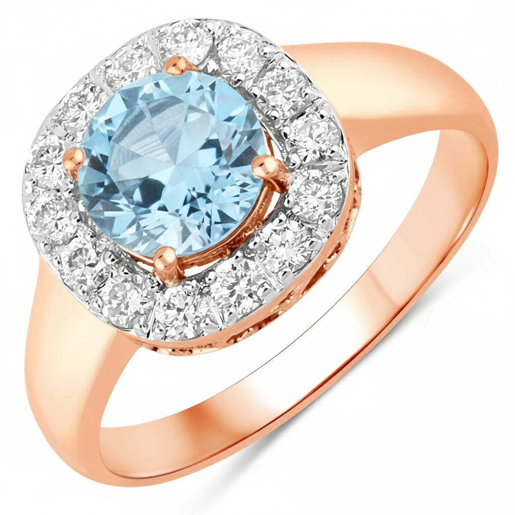 Framed Round Cut Diamond Accent Ring