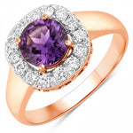 Framed Round Cut Diamond Accent Ring