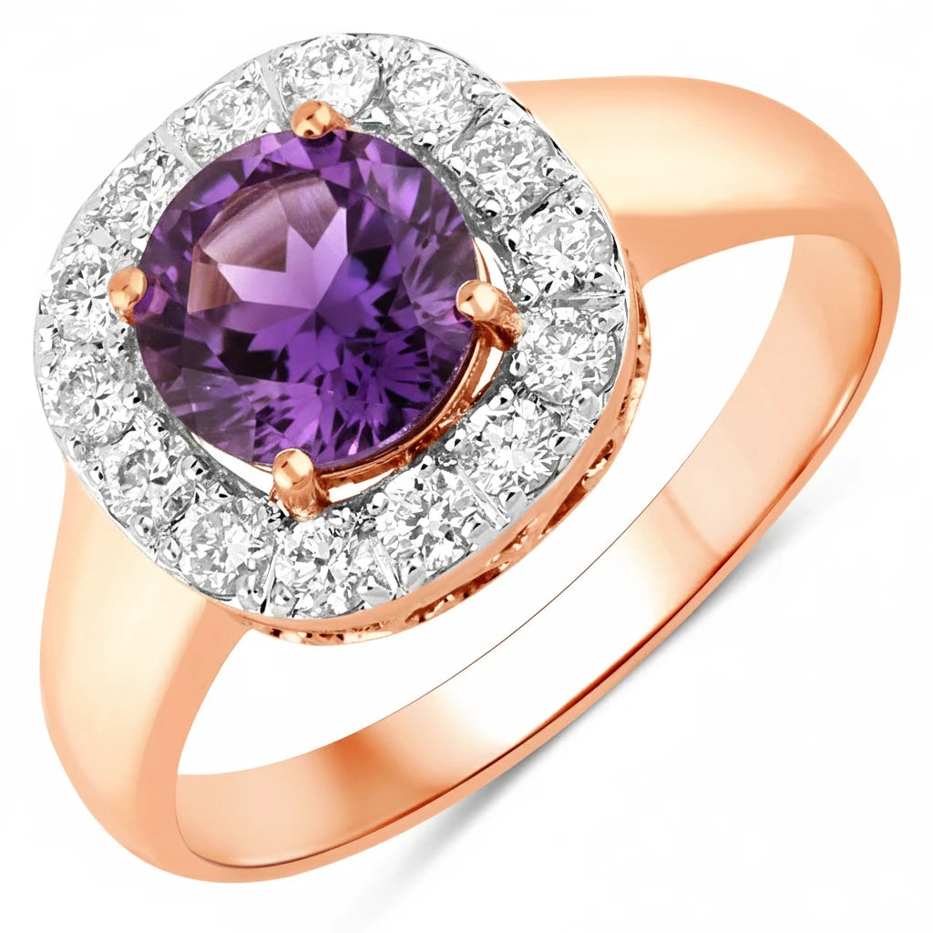 Framed Round Cut Diamond Accent Ring