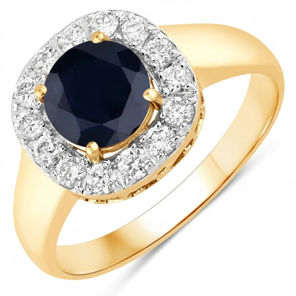 Framed Round Cut Diamond Accent Ring
