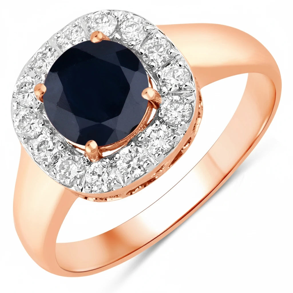 Framed Round Cut Diamond Accent Ring