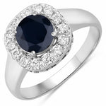 Framed Round Cut Diamond Accent Ring