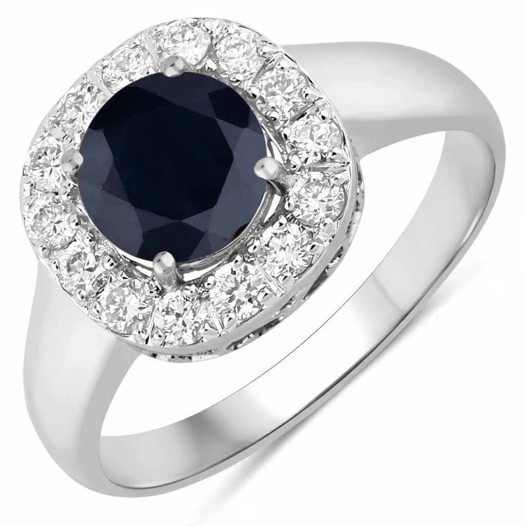 Framed Round Cut Diamond Accent Ring