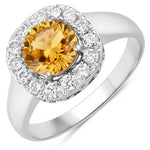 Framed Round Cut Diamond Accent Ring