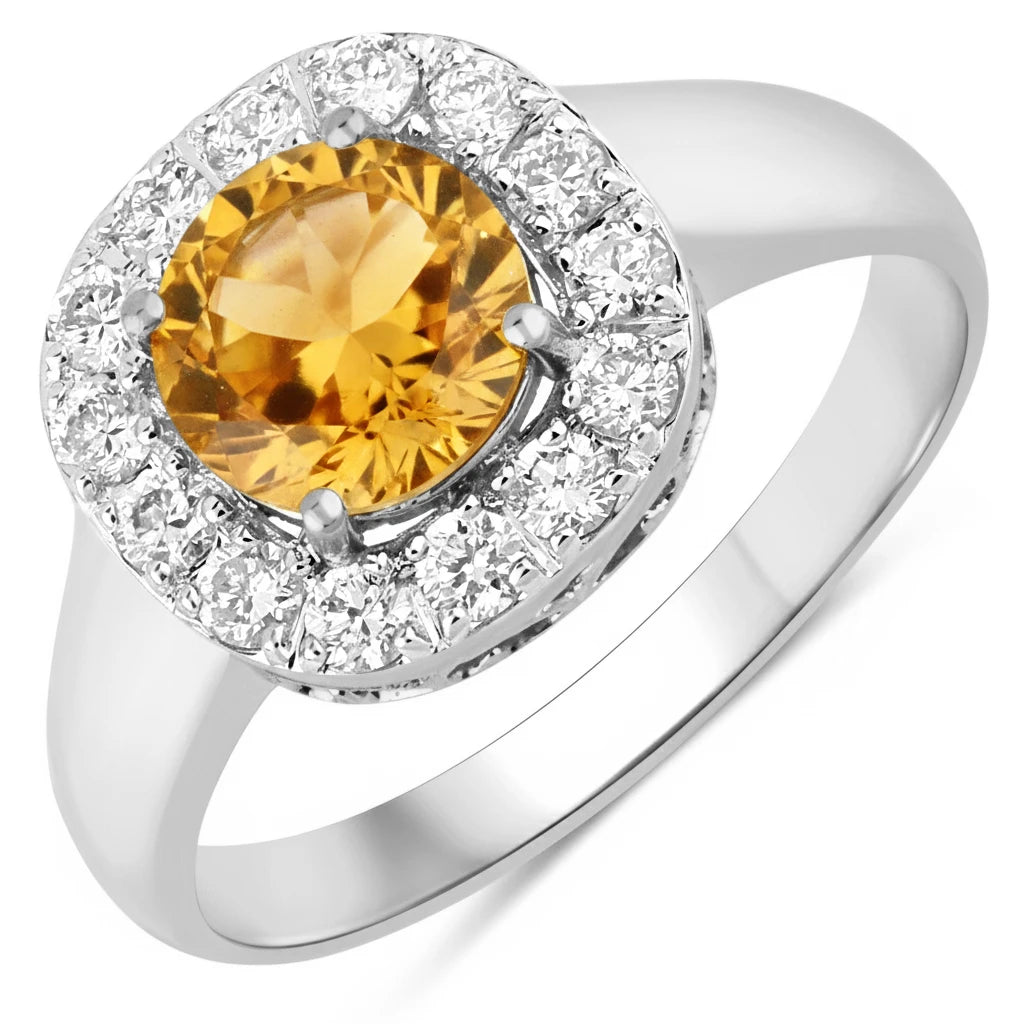 Framed Round Cut Diamond Accent Ring