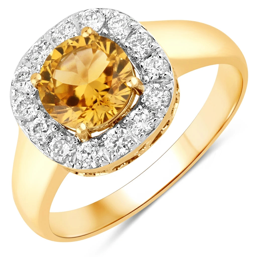 Framed Round Cut Diamond Accent Ring