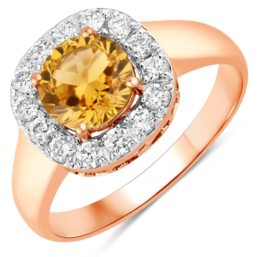 Framed Round Cut Diamond Accent Ring