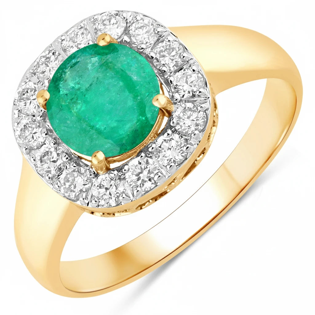 Framed Round Cut Diamond Accent Ring