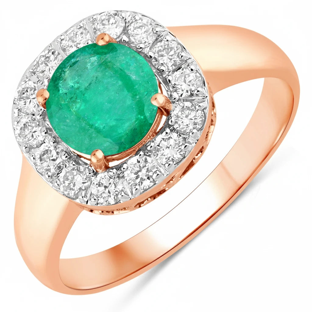 Framed Round Cut Diamond Accent Ring