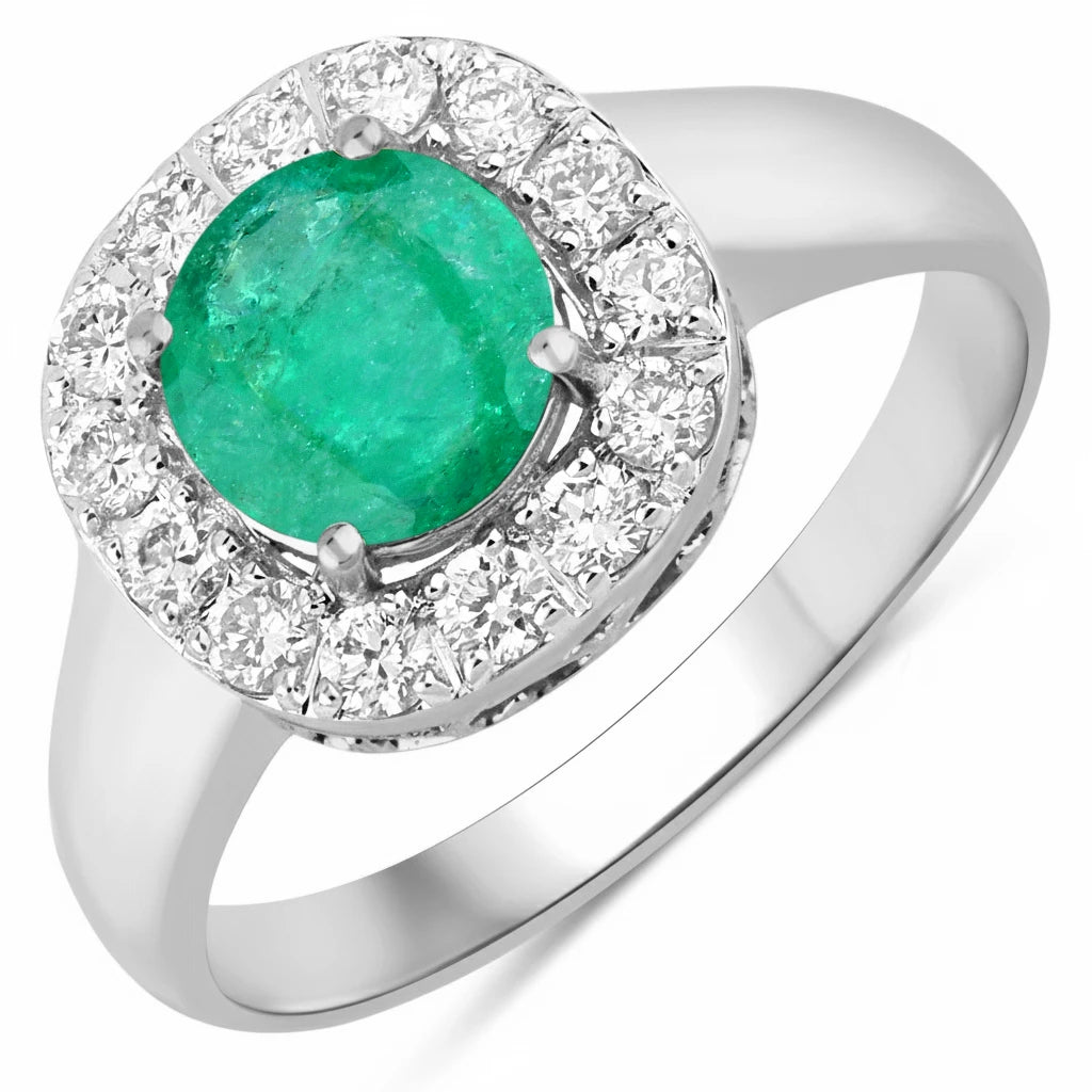 Framed Round Cut Diamond Accent Ring