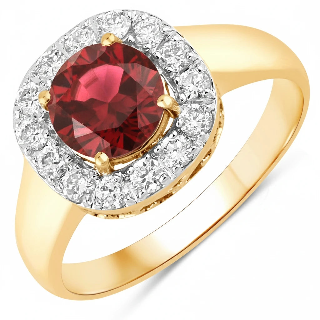 Framed Round Cut Diamond Accent Ring