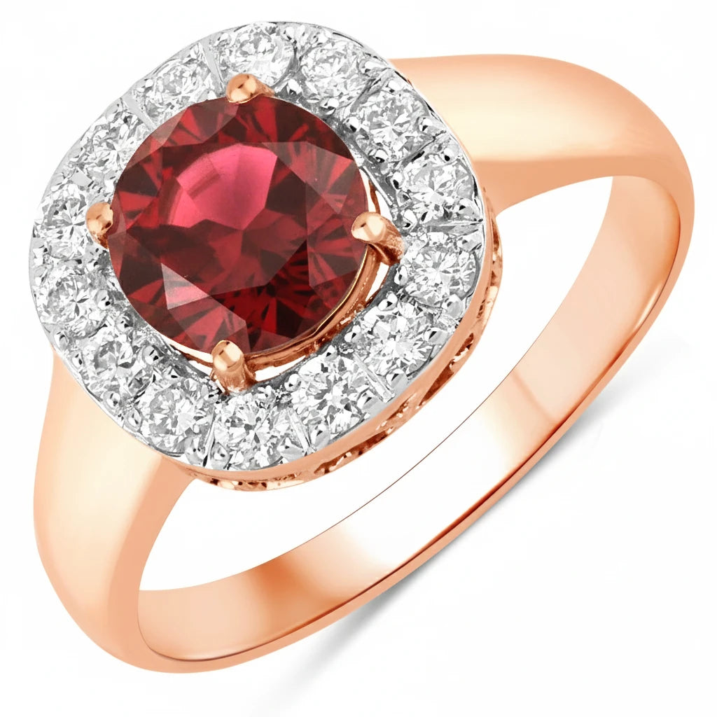 Framed Round Cut Diamond Accent Ring