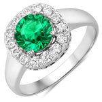 Framed Round Cut Diamond Accent Ring
