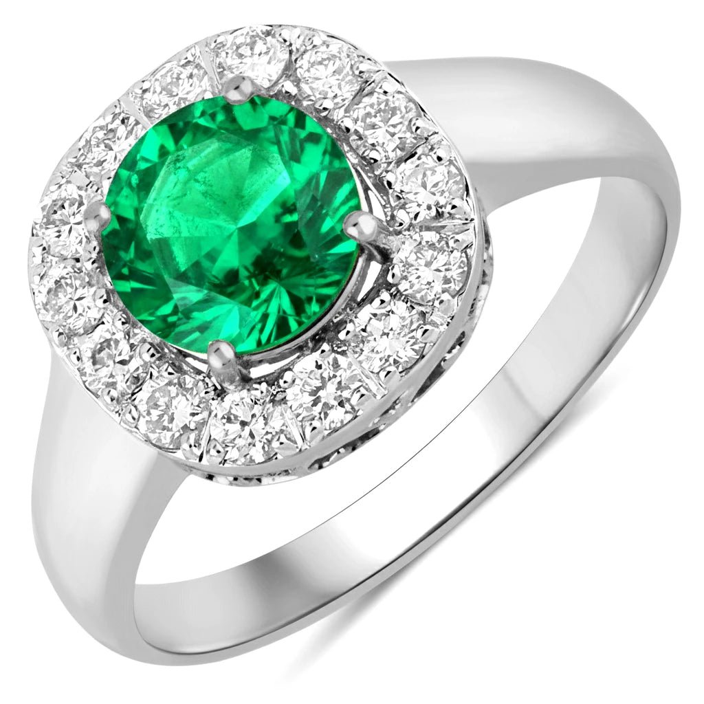 Framed Round Cut Diamond Accent Ring