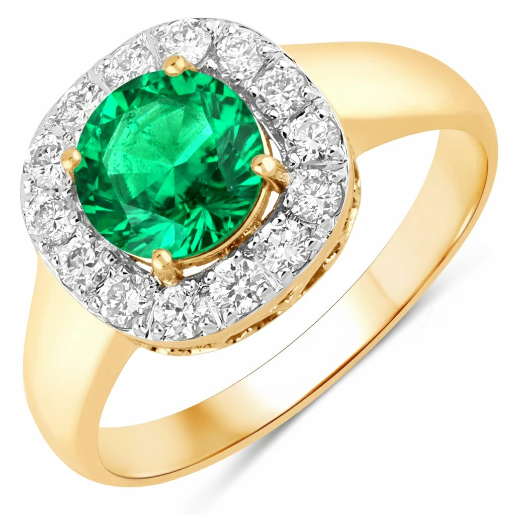 Framed Round Cut Diamond Accent Ring
