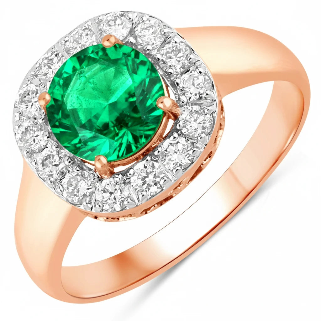 Framed Round Cut Diamond Accent Ring