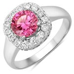 Framed Round Cut Diamond Accent Ring