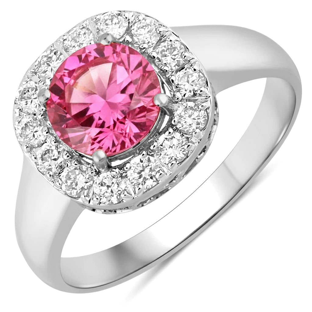 Framed Round Cut Diamond Accent Ring