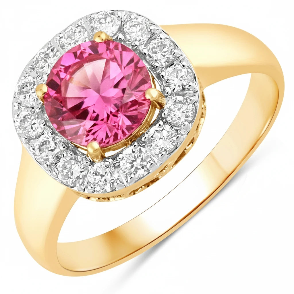 Framed Round Cut Diamond Accent Ring