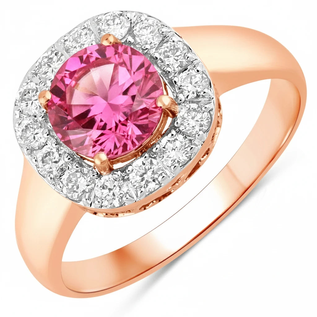 Framed Round Cut Diamond Accent Ring