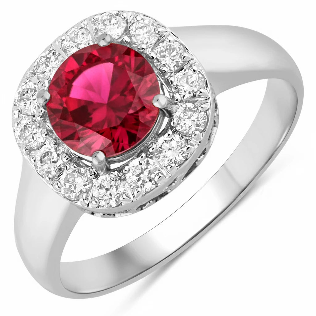 Framed Round Cut Diamond Accent Ring