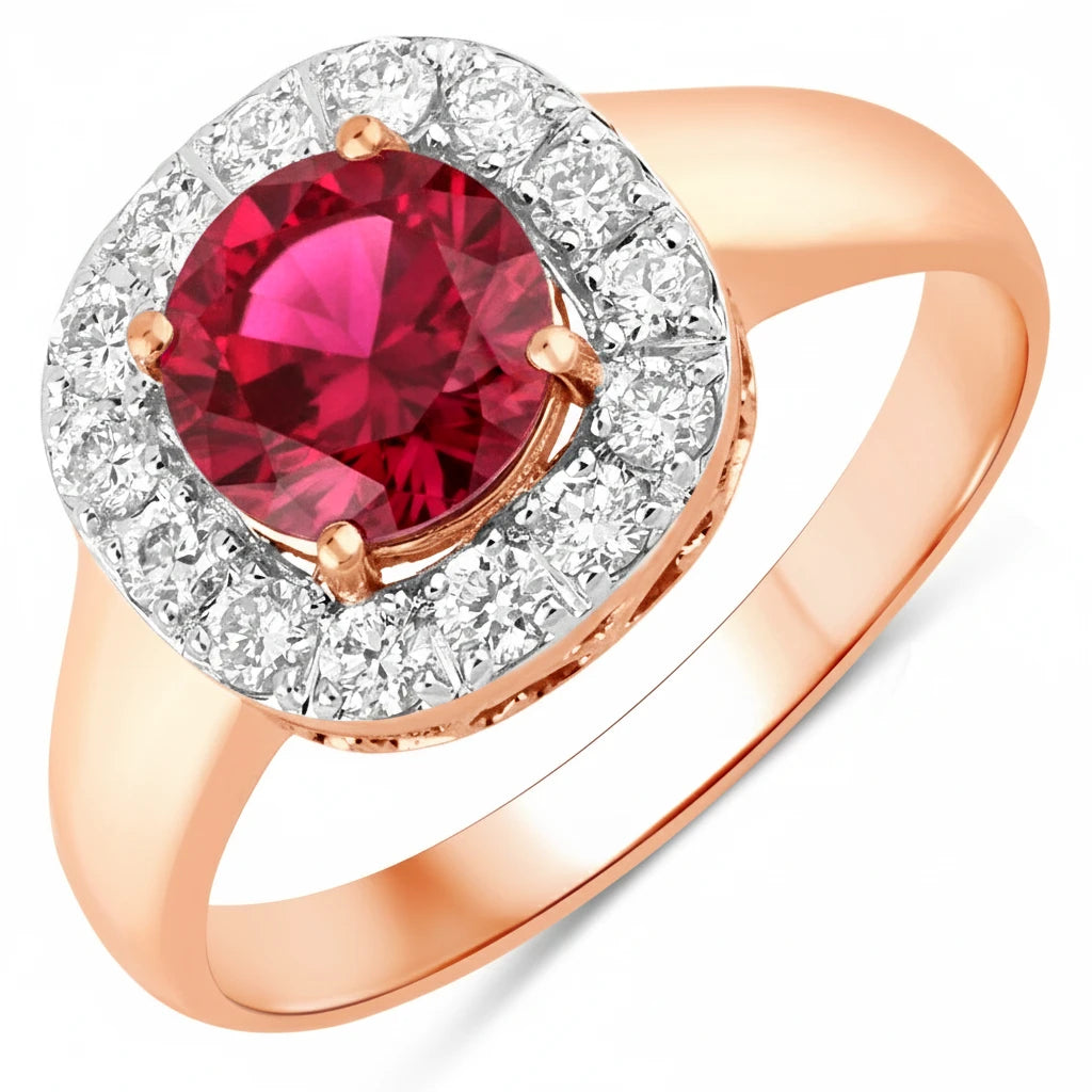 Framed Round Cut Diamond Accent Ring