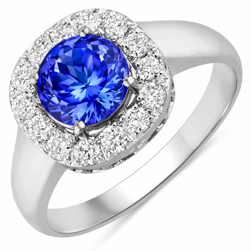 Framed Round Cut Diamond Accent Ring