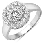 Framed Round Cut Diamond Accent Ring