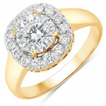 Framed Round Cut Diamond Accent Ring