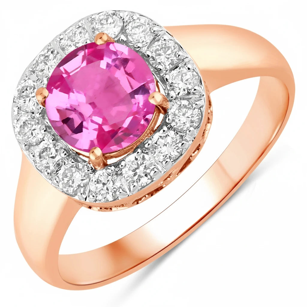 Framed Round Cut Diamond Accent Ring