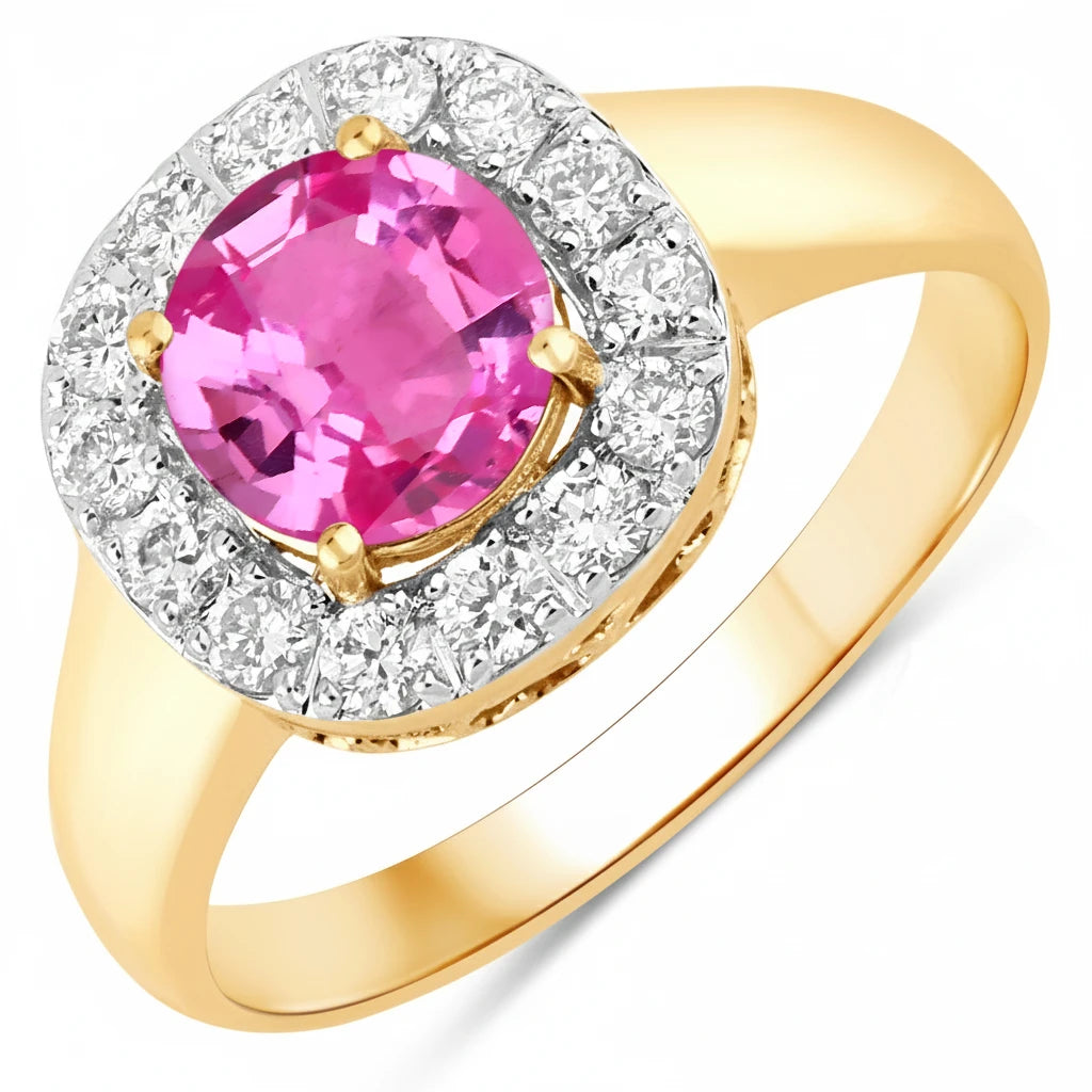 Framed Round Cut Diamond Accent Ring