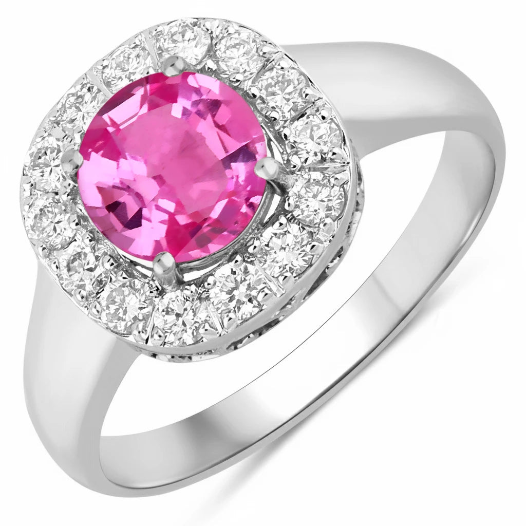 Framed Round Cut Diamond Accent Ring