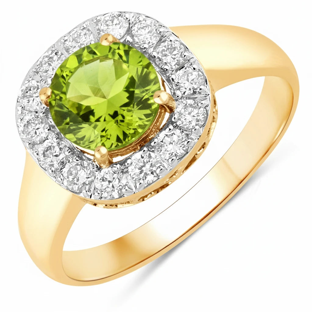 Framed Round Cut Diamond Accent Ring