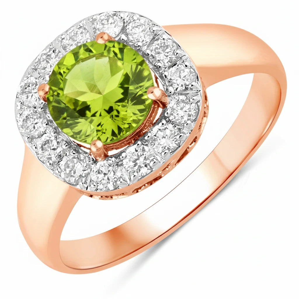 Framed Round Cut Diamond Accent Ring