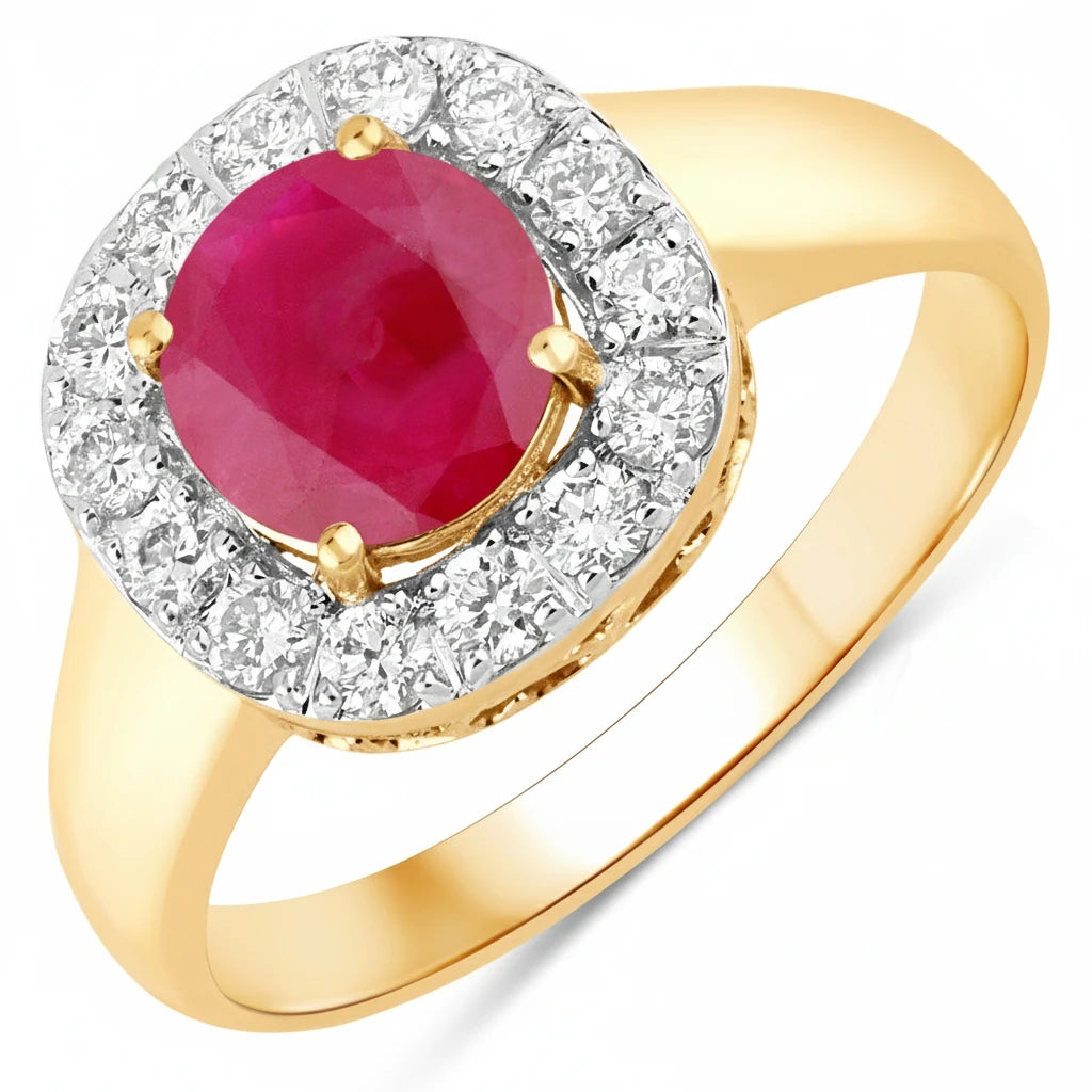 Framed Round Cut Diamond Accent Ring